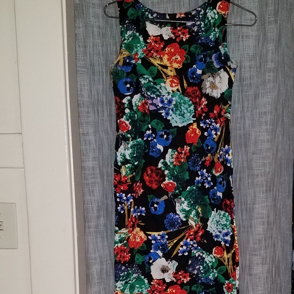 Colorful Floral Sleeveless Dress - Picture 1 of 3